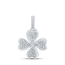 Load image into Gallery viewer, 10kt White Gold Diamond Heart &amp; Love Symbol Pendant | Splendid Jewellery Top view from the 10Kt White Gold Womens Round Diamond Pinwheel Heart Pendant 1 4 Cttwpin210557 collection by Splendid Jewellery