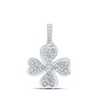 10kt White Gold Diamond Heart & Love Symbol Pendant | Splendid Jewellery Top view from the 10Kt White Gold Womens Round Diamond Pinwheel Heart Pendant 1 4 Cttwpin210557 collection by Splendid Jewellery