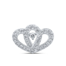 Load image into Gallery viewer, 10kt White Gold Diamond Heart &amp; Love Symbol Pendant Top view from the 10Kt White Gold Womens Round Diamond Slide Heart Pendant 3 8 Cttwpin213494 collection by Splendid Jewellery