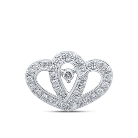 10kt White Gold Diamond Heart & Love Symbol Pendant Top view from the 10Kt White Gold Womens Round Diamond Slide Heart Pendant 3 8 Cttwpin213494 collection by Splendid Jewellery