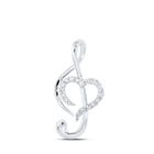Eternal Love Diamond Heart Pendant Top view from the 10Kt White Gold Womens Round Diamond Treble Heart Pendant 1 6 Cttwpin213350 collection by Splendid Jewellery