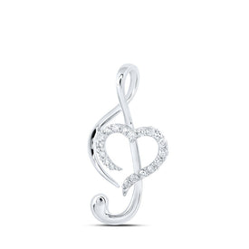 Eternal Love Diamond Heart Pendant Top view from the 10Kt White Gold Womens Round Diamond Treble Heart Pendant 1 6 Cttwpin213350 collection by Splendid Jewellery