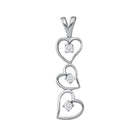 10kt White Gold Triple Heart Diamond Pendant - Symbol of Eternal Love Top view from the 10Kt White Gold Womens Round Diamond Triple Cascading Heart Pendant 03 Cttwpin56891 collection by Splendid Jewellery