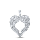 Enchanting Diamond Winged Heart Pendant - 10kt White Gold Women's Necklace with 1/2 Cttw Round Diamonds Top view from the 10Kt White Gold Womens Round Diamond Wing Heart Pendant 1 2 Cttwpin213353 collection by Splendid Jewellery