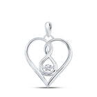 Moving Brilliance: 10kt White Gold Diamond Heart & Love Symbol Pendant Top view from the 10Kt White Gold Womens Round Moving Diamond Heart Pendant 1 20 Cttwpin222535 collection by Splendid Jewellery