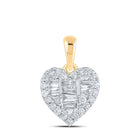 Radiant Love: 10kt Yellow Gold Baguette Diamond Heart Pendant product  Top View from Splendid Jewellery