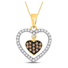 Nested Love: 10kt Yellow Gold Diamond Heart Pendant product  Top View from Splendid Jewellery