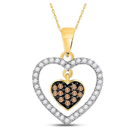 Nested Love: 10kt Yellow Gold Diamond Heart Pendant product  Top View from Splendid Jewellery