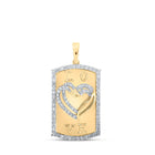 Radiant Love Affair: 10kt Yellow Gold Diamond Heart & Love Symbol Pendant product  Top View from Splendid Jewellery