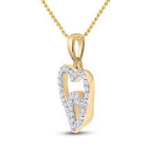 Load image into Gallery viewer, 10kt Yellow Gold Double Heart Diamond Pendant - Symbol of Eternal Love product Side View from Splendid Jewellery