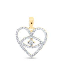 Load image into Gallery viewer, 10kt Yellow Gold Diamond Heart &amp; Love Symbol Pendant: A Mesmerizing Expression of Love product  Top View from Splendid Jewellery