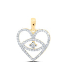 10kt Yellow Gold Diamond Heart & Love Symbol Pendant: A Mesmerizing Expression of Love product  Top View from Splendid Jewellery