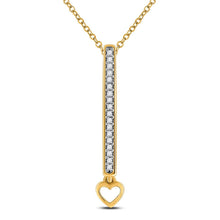 Load image into Gallery viewer, Radiant Love: 10kt Yellow Gold Diamond Heart &amp; Love Symbol Pendant product  Top View from Splendid Jewellery