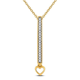 Radiant Love: 10kt Yellow Gold Diamond Heart & Love Symbol Pendant product  Top View from Splendid Jewellery