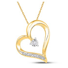 Radiant Love Diamond Pendant - 10kt Yellow Gold Heart & Love Symbol Necklace product  Top View from Splendid Jewellery