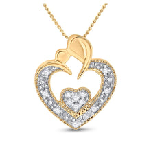 Load image into Gallery viewer, 10kt Yellow Gold Diamond Heart &amp; Love Symbol Pendant - Mesmerizing Romance product  Top View from Splendid Jewellery