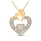 10kt Yellow Gold Diamond Heart & Love Symbol Pendant - Mesmerizing Romance product  Top View from Splendid Jewellery