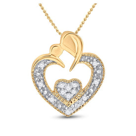 10kt Yellow Gold Diamond Heart & Love Symbol Pendant - Mesmerizing Romance product  Top View from Splendid Jewellery