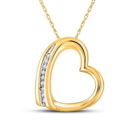 10kt Yellow Gold Diamond Heart & Love Symbol Pendant | Splendid Romance product  Top View from Splendid Jewellery