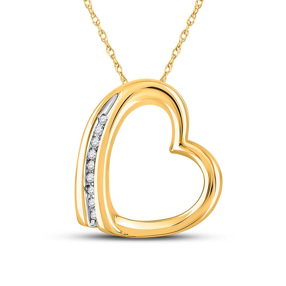 Diamond Heart & Love Symbol Pendant | 10kt Yellow Gold Womens Round Diamond Heart Pendant .03 Cttw | Splendid Jewellery GND