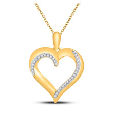 Load image into Gallery viewer, 10kt Yellow Gold Diamond Heart &amp; Love Symbol Pendant - A Mesmerizing Symbol of Everlasting Love and Elegance product  Top View from Splendid Jewellery