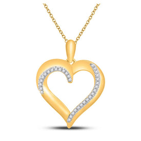 10kt Yellow Gold Diamond Heart & Love Symbol Pendant - A Mesmerizing Symbol of Everlasting Love and Elegance product  Top View from Splendid Jewellery