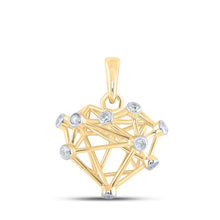 Load image into Gallery viewer, Radiant Love: 10kt Yellow Gold Diamond Heart Pendant product  Top View from Splendid Jewellery