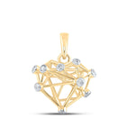 Radiant Love: 10kt Yellow Gold Diamond Heart Pendant product  Top View from Splendid Jewellery