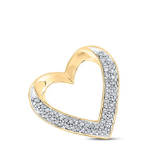 Load image into Gallery viewer, Radiant Love: 10kt Yellow Gold Diamond Heart &amp; Love Symbol Pendant product  Top View from Splendid Jewellery