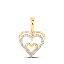 Load image into Gallery viewer, 10kt Yellow Gold Diamond Heart and Love Symbol Pendant - A Timeless Expression of Love and Elegance product  Top View from Splendid Jewellery