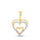 10kt Yellow Gold Diamond Heart and Love Symbol Pendant - A Timeless Expression of Love and Elegance product  Top View from Splendid Jewellery