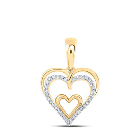 10kt Yellow Gold Diamond Heart and Love Symbol Pendant - A Timeless Expression of Love and Elegance product  Top View from Splendid Jewellery