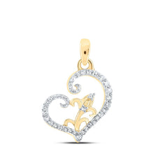 Load image into Gallery viewer, Radiant Love: 10kt Yellow Gold Diamond Heart Pendant product  Top View from Splendid Jewellery