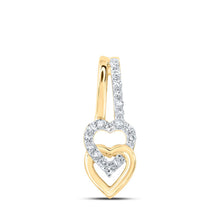 Load image into Gallery viewer, 10kt Yellow Gold Diamond Heart &amp; Love Symbol Pendant - A Timeless Expression of Love and Elegance product  Top View from Splendid Jewellery
