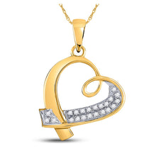 Load image into Gallery viewer, 10kt Yellow Gold Diamond Heart Pendant - A Symbol of Eternal Love product  Top View from Splendid Jewellery