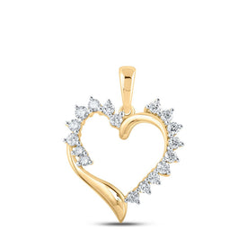 10kt Yellow Gold Diamond Heart & Love Symbol Pendant | Splendid Jewellery product  Top View from Splendid Jewellery