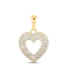 Load image into Gallery viewer, 10kt Yellow Gold Diamond Heart Pendant: A Captivating Symbol of Love and Romance product  Top View from Splendid Jewellery
