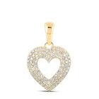 10kt Yellow Gold Diamond Heart Pendant: A Captivating Symbol of Love and Romance product  Top View from Splendid Jewellery