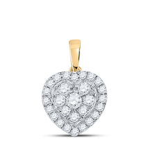 Load image into Gallery viewer, 10kt Yellow Gold Diamond Heart &amp; Love Symbol Pendant | Splendid Jewellery product  Top View from Splendid Jewellery
