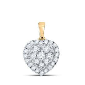 10kt Yellow Gold Diamond Heart & Love Symbol Pendant | Splendid Jewellery product  Top View from Splendid Jewellery