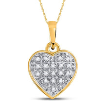 Load image into Gallery viewer, 10kt Yellow Gold Diamond Heart &amp; Love Symbol Pendant | Splendid Jewellery product  Top View from Splendid Jewellery