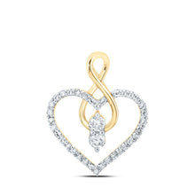 Load image into Gallery viewer, 10kt Yellow Gold Diamond Heart &amp; Love Symbol Pendant | Splendid Jewellery product  Top View from Splendid Jewellery
