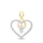 10kt Yellow Gold Diamond Heart & Love Symbol Pendant | Splendid Jewellery product  Top View from Splendid Jewellery