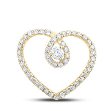 Load image into Gallery viewer, Radiant Love Diamond Pendant | 10kt Yellow Gold Womens Round Diamond Heart Pendant 1/3 Cttw | Splendid Jewellery product  Top View from Splendid Jewellery