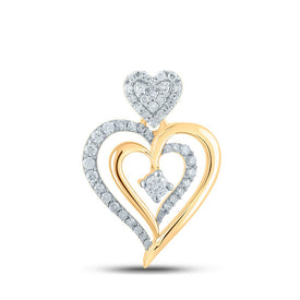 10kt Yellow Gold Diamond Heart Pendant: A Mesmerizing Symbol of Love and Brilliance product  Top View from Splendid Jewellery