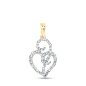 Radiant Love Diamond Pendant | 10kt Yellow Gold Heart-Shaped Necklace with 1/3 Cttw Round Diamonds product  Top View from Splendid Jewellery