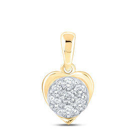 10kt Yellow Gold Diamond Heart Pendant: A Captivating Symbol of Love and Elegance product  Top View from Splendid Jewellery