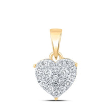 Load image into Gallery viewer, Radiant Love: 10kt Yellow Gold Diamond Heart Pendant product  Top View from Splendid Jewellery
