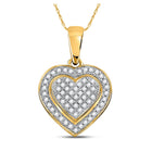 Romantic Brilliance: 10kt Yellow Gold Diamond Heart Pendant 1/4 Cttw product  Top View from Splendid Jewellery
