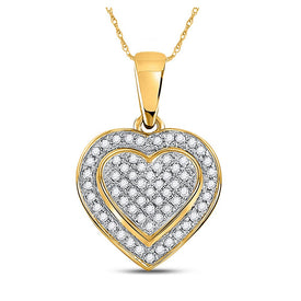Romantic Brilliance: 10kt Yellow Gold Diamond Heart Pendant 1/4 Cttw product  Top View from Splendid Jewellery